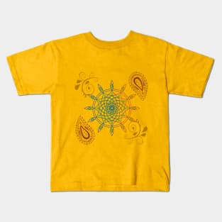 Dreamcatcher and paisley motif pattern mandala design illustrations Kids T-Shirt
